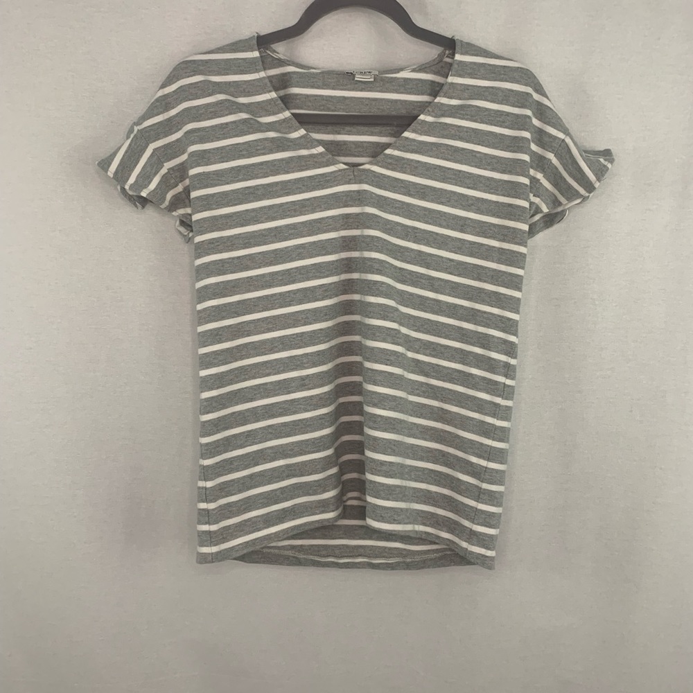 J.Crew v- neck striped blouse. Size small.
